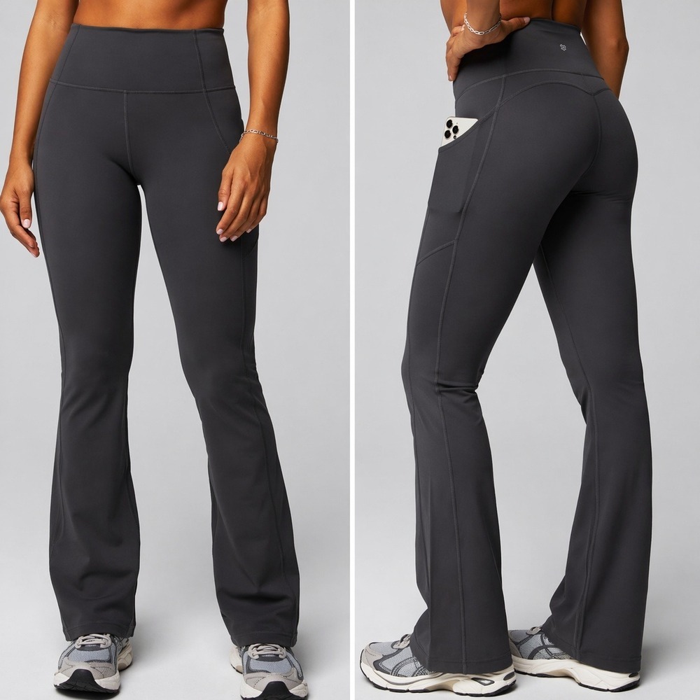 Fabletics Oasis PureLuxe High Waisted Pocketed Kick Flare Leggings SZ Small
